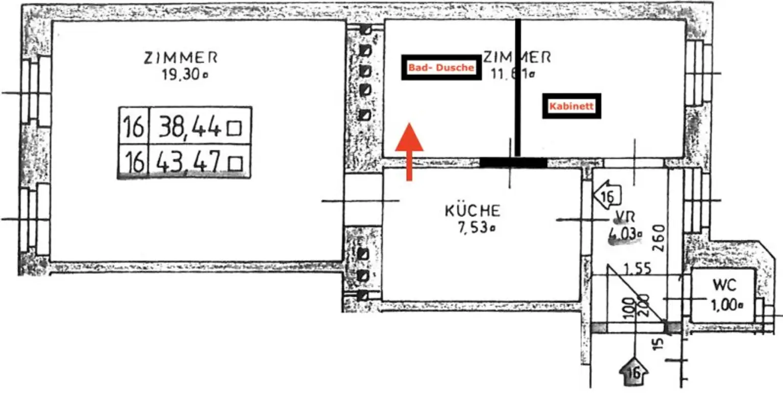Erstbezug, 1 Zimmer und ein Kabinett, Lichtdurchflutete Räumlichkeiten