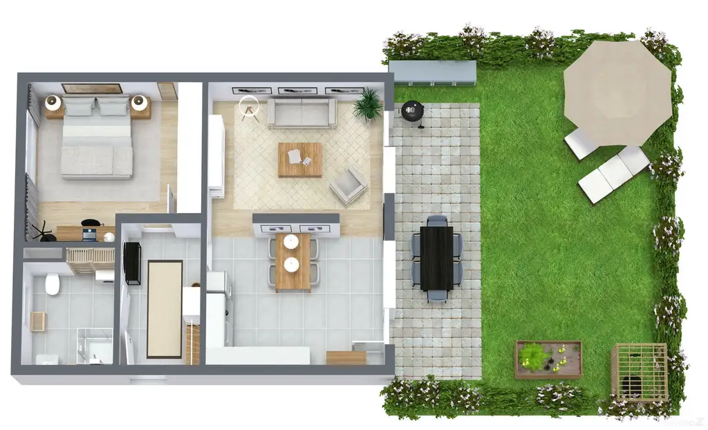 Moderne 2 Zimmer Wohnung mit Garten und 2 Tiefgaragenplätzen in Graz - St. Peter und ruhiger Lage!