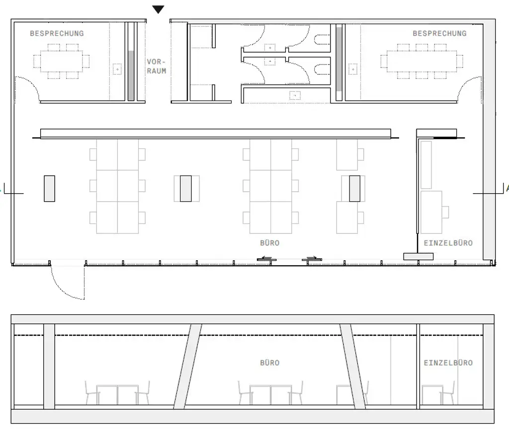 Grundriss Belegungsvorschlag Büro 002