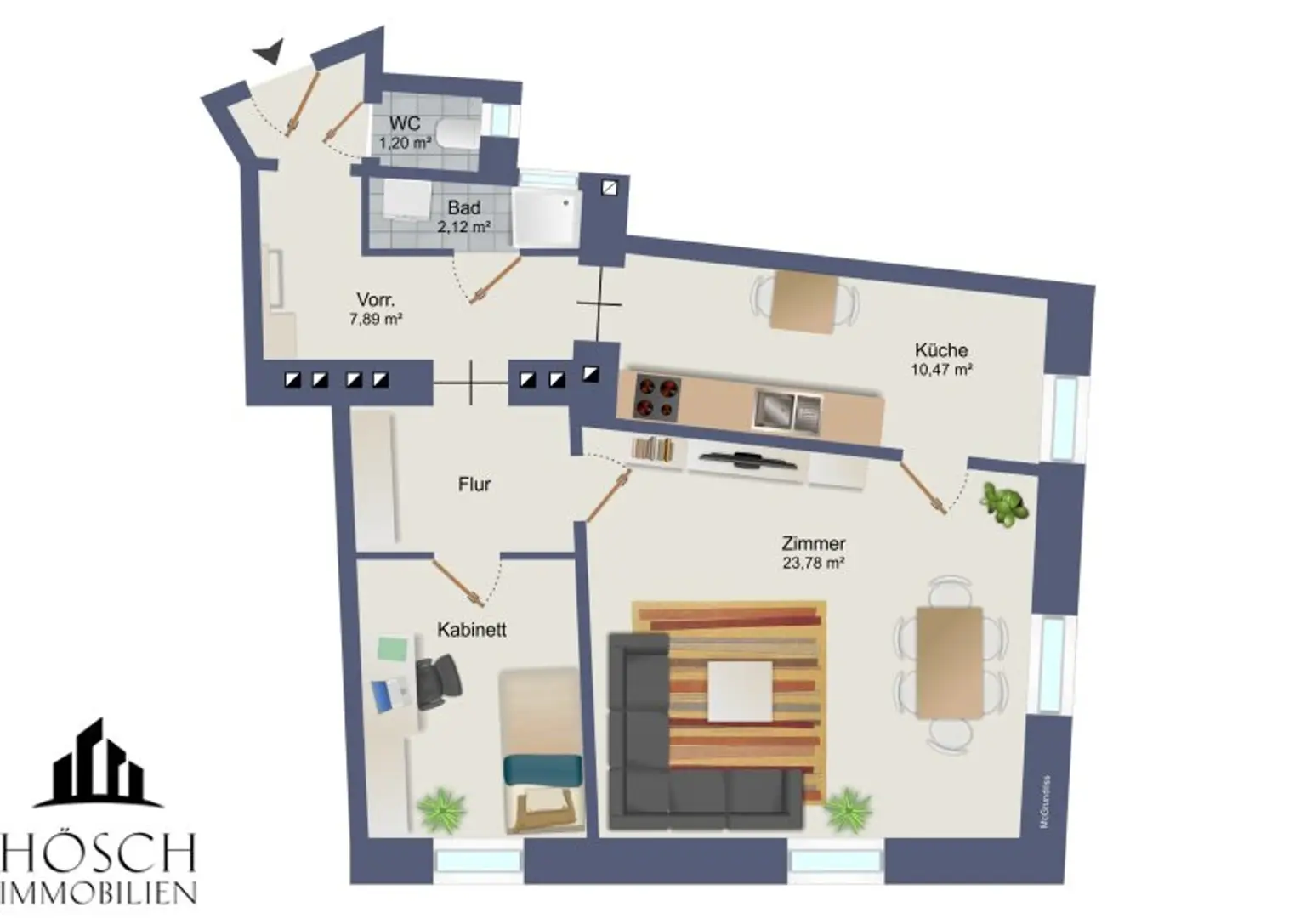 Renovierungspotential - Tolle 2 Zimmer Altbauwohnung im 3. Liftstock