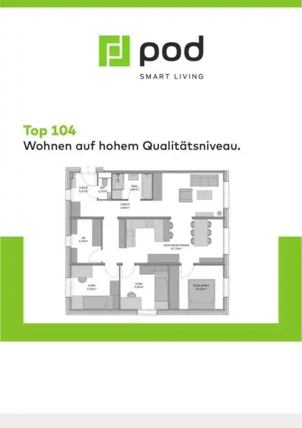 Neuwertige Gartenwohnung in Hagenberg mit 88 m²   II   Garten und Loggia mit gesamt 86 m²   II   große Einbauküche