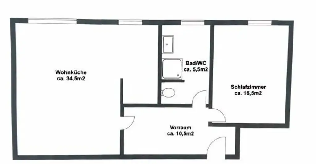 Großzügige, helle 2-Zimmer-Wohnung in Grünruhelage nahe Türkenschanzpark