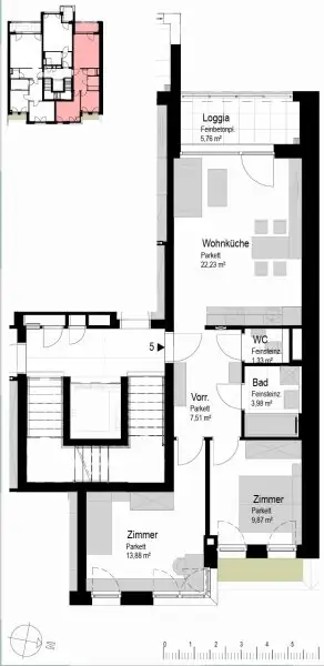 Provisionsfrei! Erstbezug - Wunderschöne Drei-Zimmer-Wohnung mit Loggia!