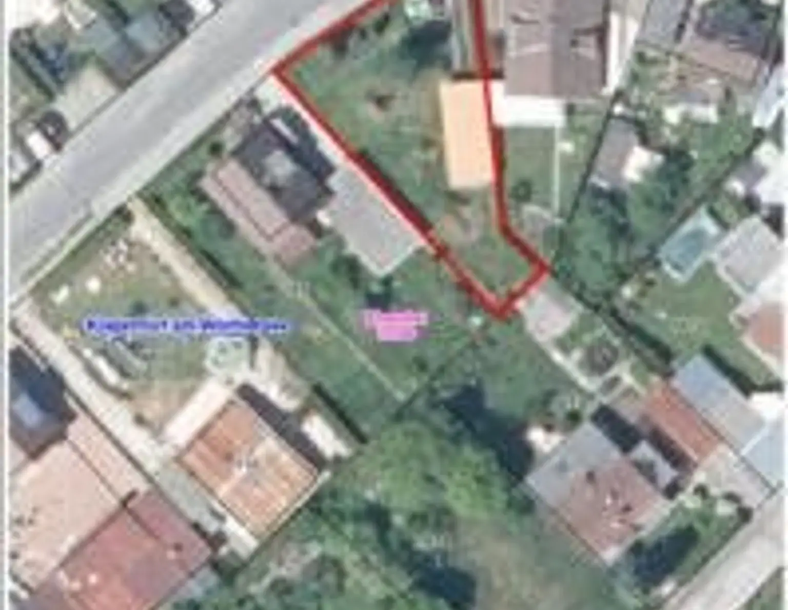 Eingezäuntes Baugrundstück mit Garage in Klagenfurt - St Veiterstrasse - Tessendorf - Ehrental - Berthold-Schwarz- Strasse ohne Bau Zwang : 508 m² für nur 99.500 € - Garage & Stellplatz inklusive!