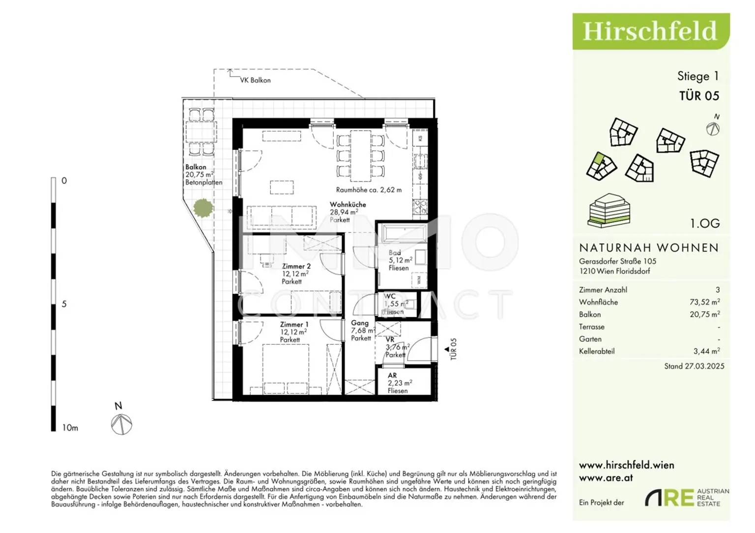 3- Zimmerwohnung in Ruhelage