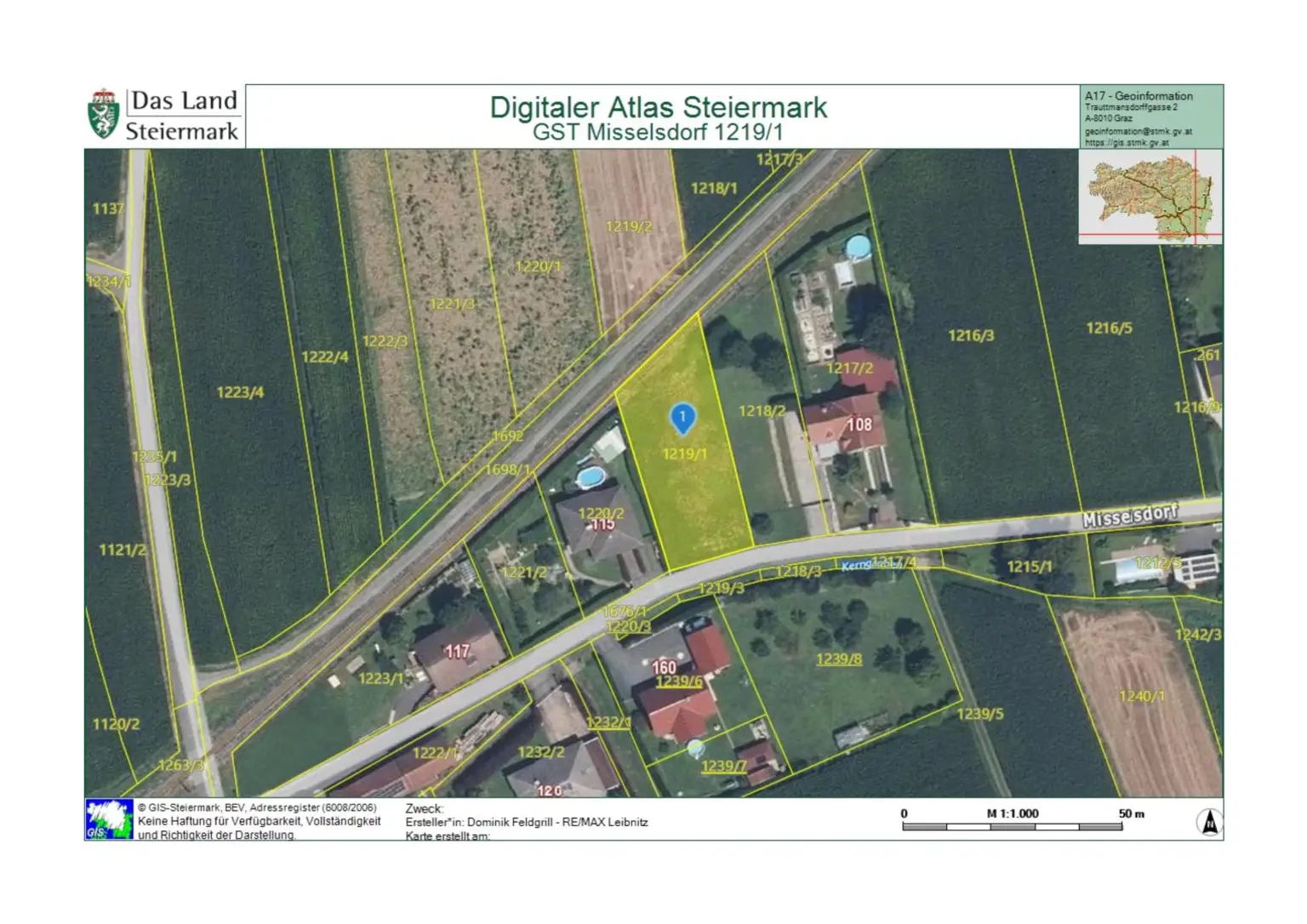 Katasterauszug Misselsdorf 1219_1
