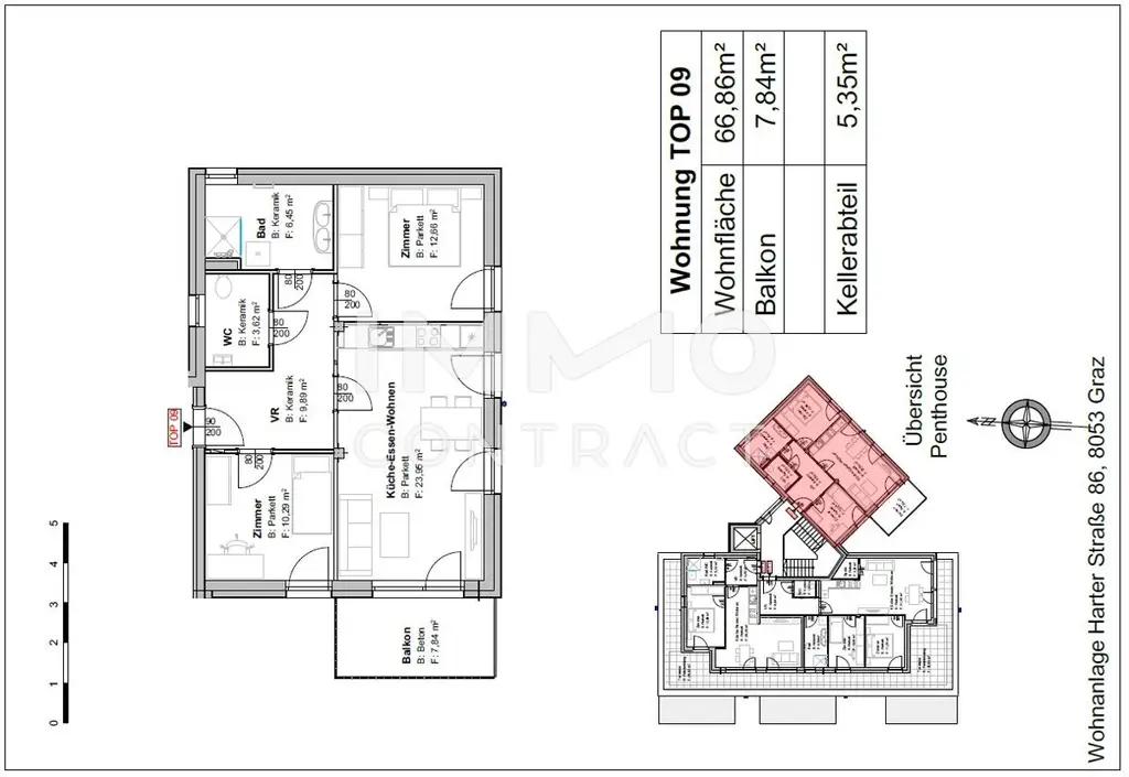 Neuwertige 3 Zimmer Wohnung mit Balkon in zentraler Lage - Harter Straße 86 - Top 09