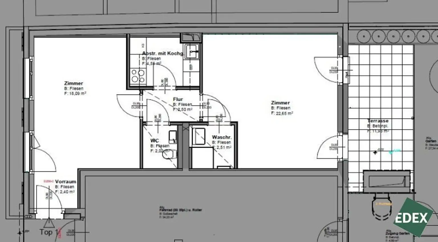 Modernes 2-Zimmer-Büro mit Terrasse und Kühlung im 18. Bezirk