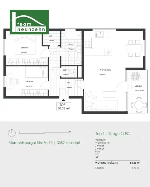 Unbefristete 3-Zimmer-Wohnung mit Eigengarten in ruhiger Lage!