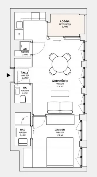++MOLLARD 50++ Superb 2-room apartment in the very heart of the city (2/4)