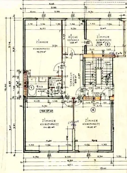Grundriss lt. Bauplan der Hausverwaltung