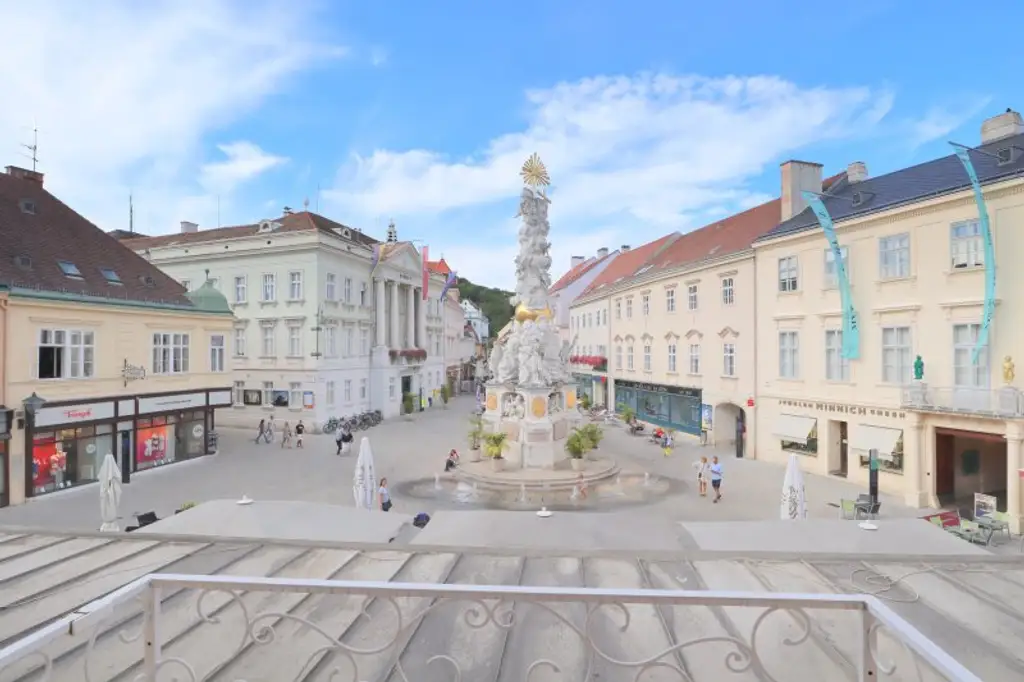 Blick auf die Pestsäule - Wohnung mit Balkon