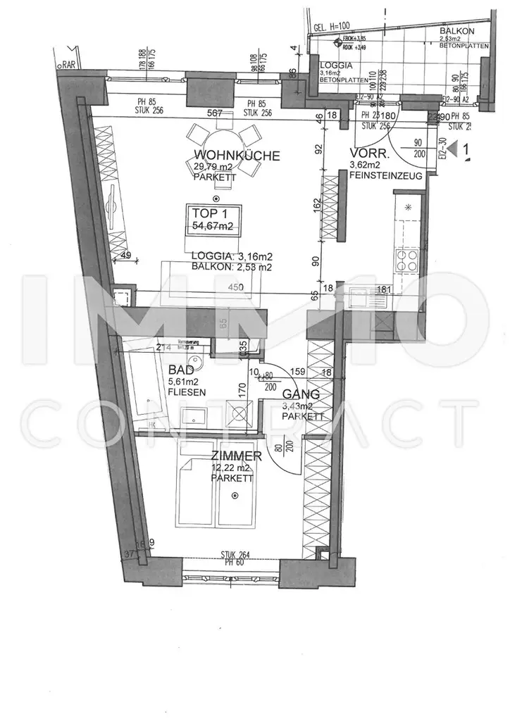 2-Zimmerwohnung mit Loggia und Balkon Gschwandnergasse 37