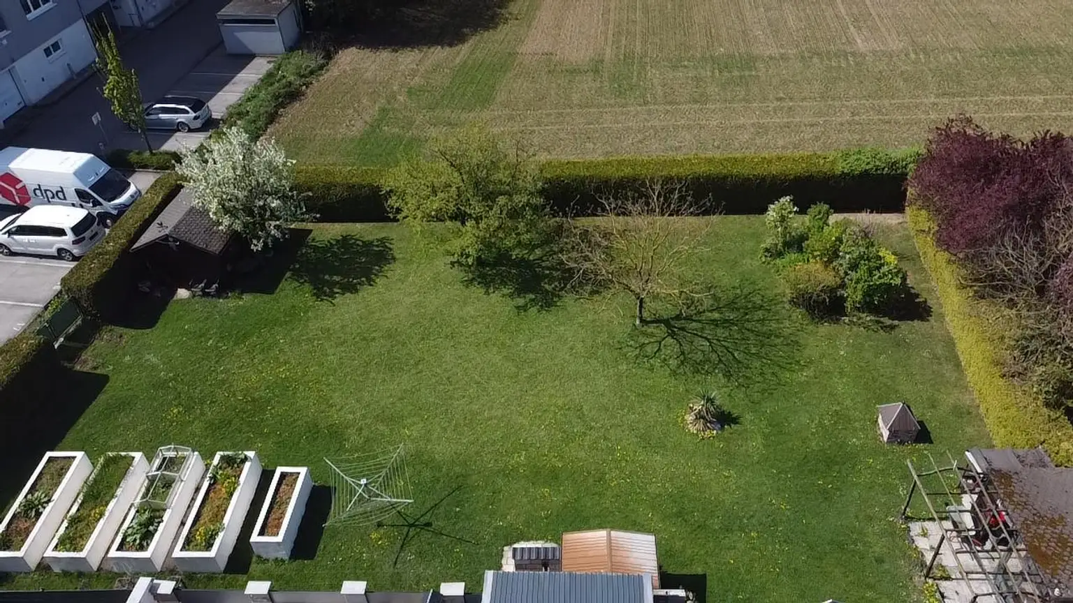 Luftaufnahme vom Garten