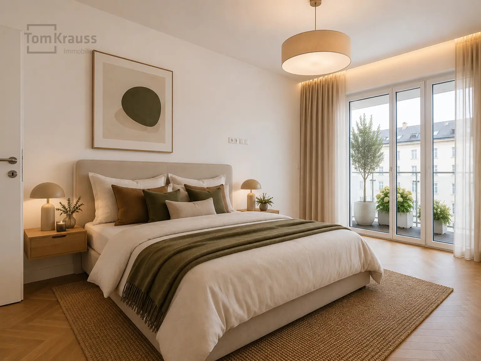 Musterwohung Schlafzimmer 1 KI Staging