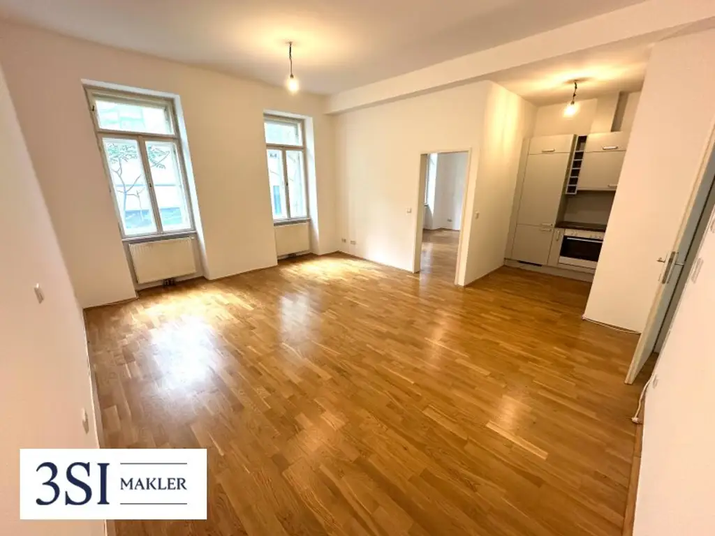 Potentieller Balkon in den begrünten Innenhof - Ruhige 3-Zimmer-Altbauwohnung - in Top-Lage des 3. Bezirks