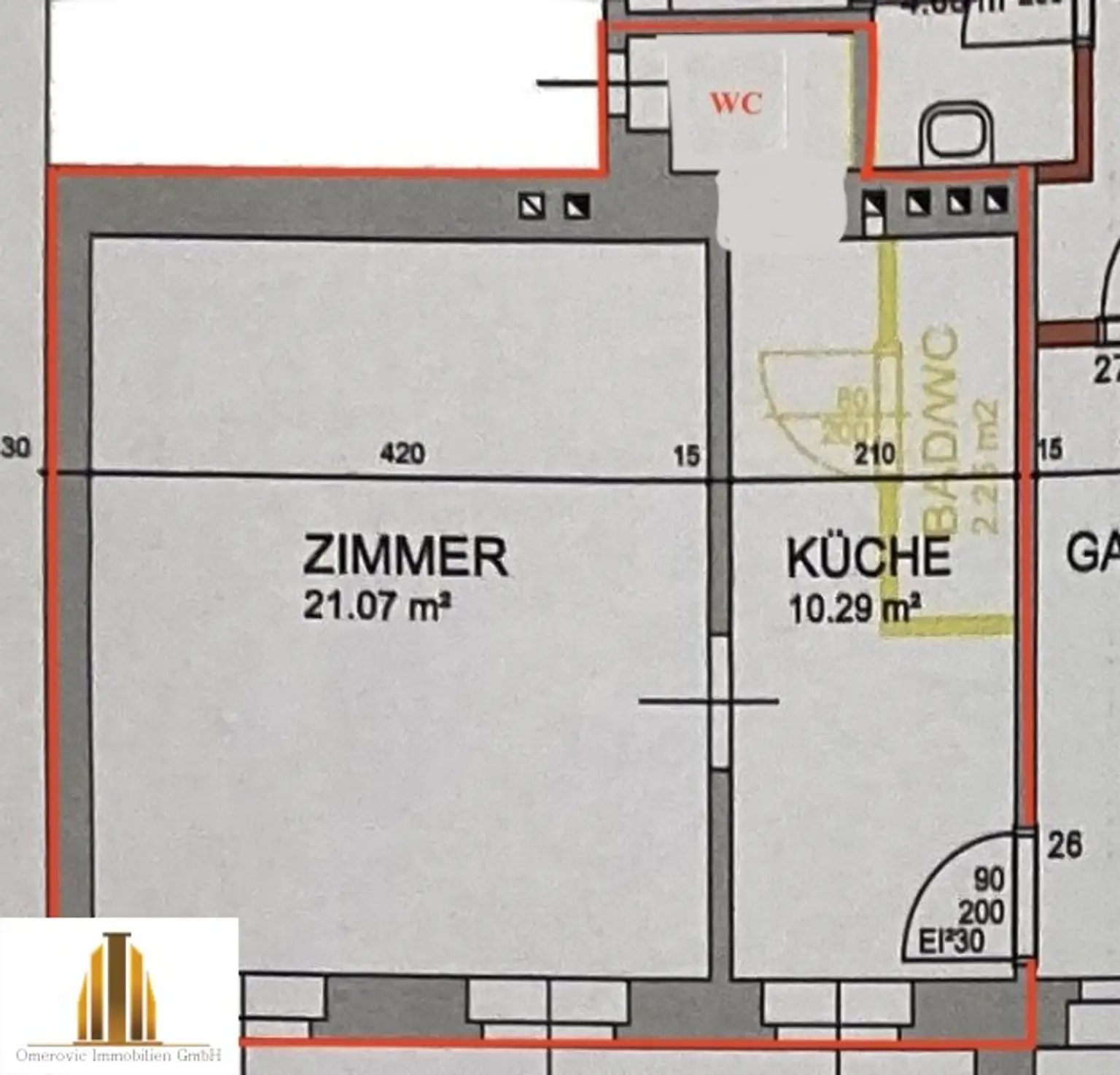Top-Lage - 3. Liftstock! Renovierungsbedürftige Garconniere