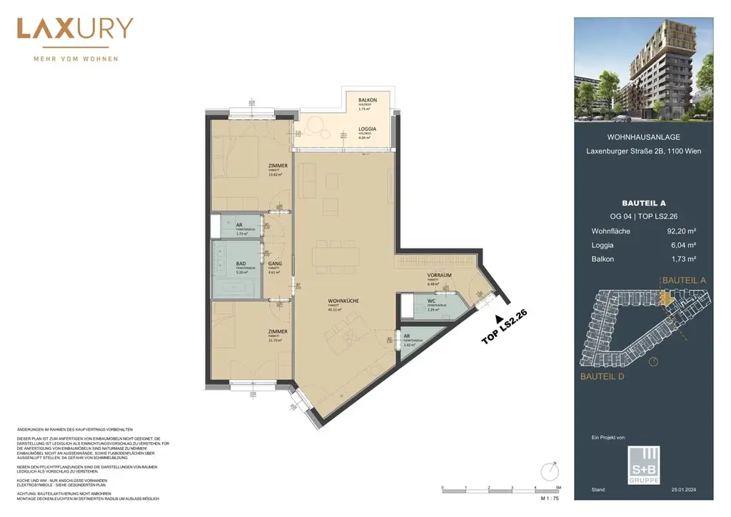 Big 3 room apartment directly at the main train station: Commission-free + Completion in October