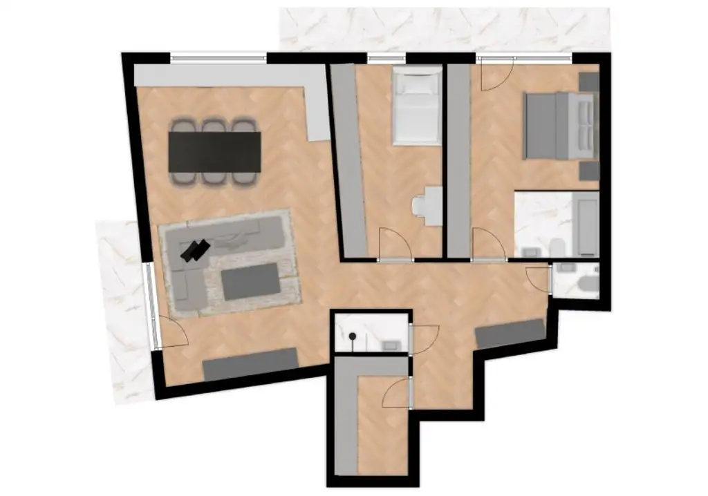 Außergewöhnliche 3-Zimmer-Residenz in zentraler Toplage mit Freifläche