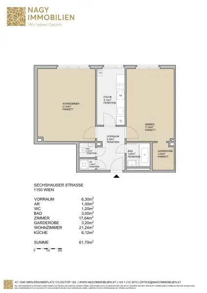 Nahe Schönbrunn! Hofseitige 2-Zimmer-Wohnung im 15. Bezirk zu vermieten!