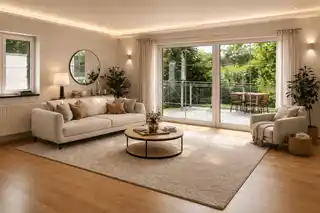 Wohnzimmer mit Möblierungsvorschlag