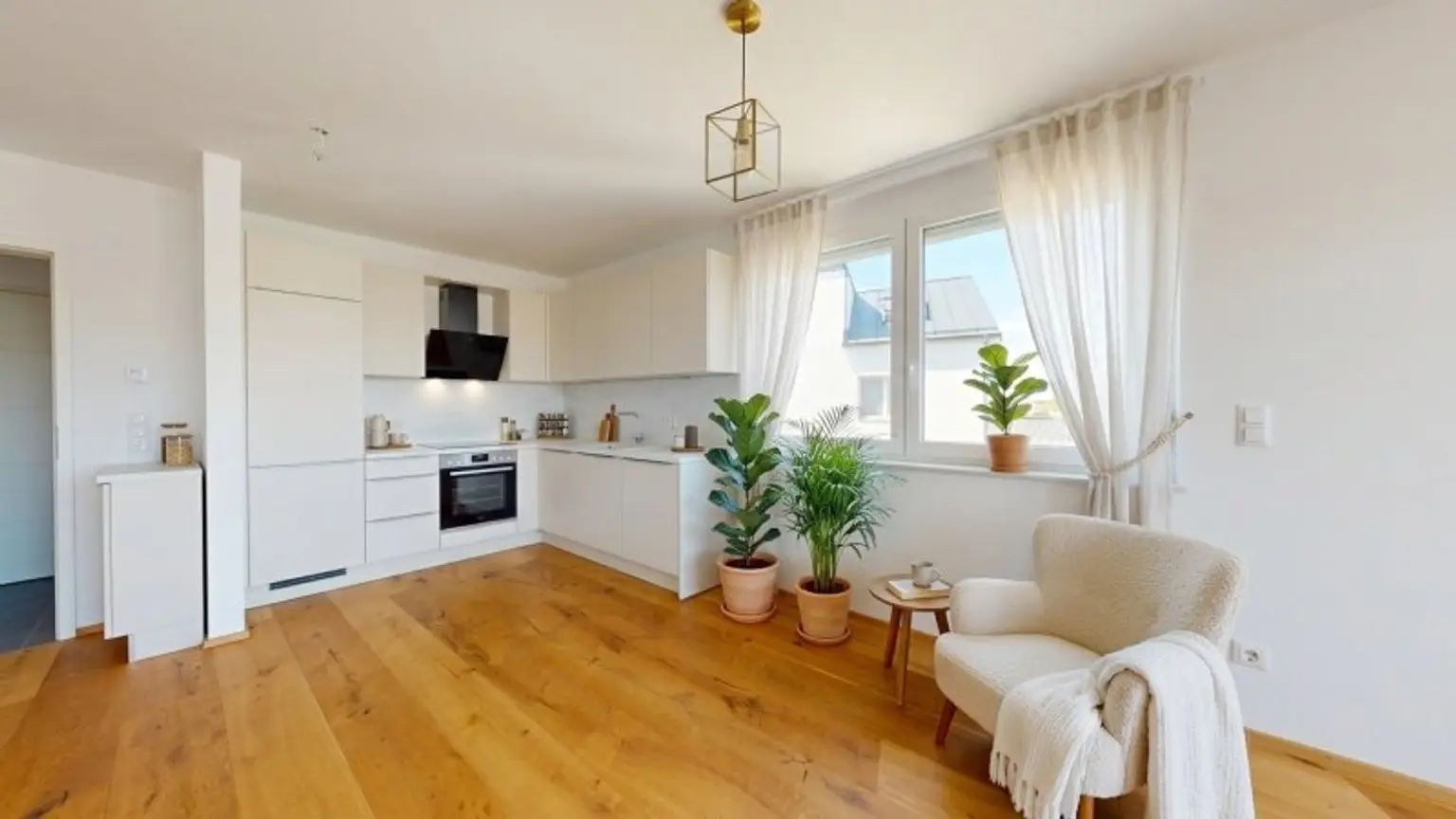 Wohnzimmer / Küche Staging