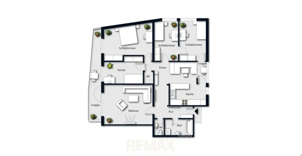 Grundriss möbliert