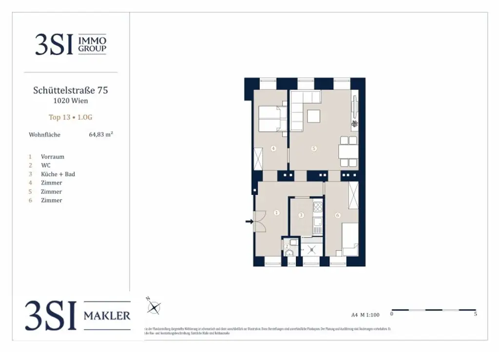 Wiener Altbauflair – 3 Zimmer Wohnung nahe Donaukanal