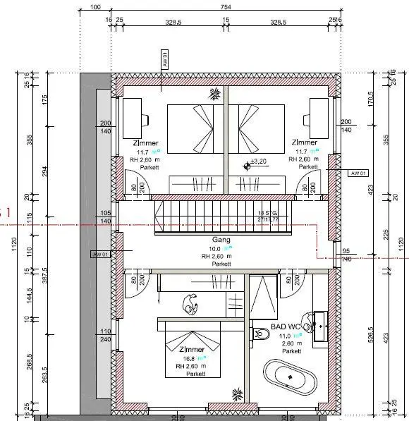 Grundriss Obergeschoss