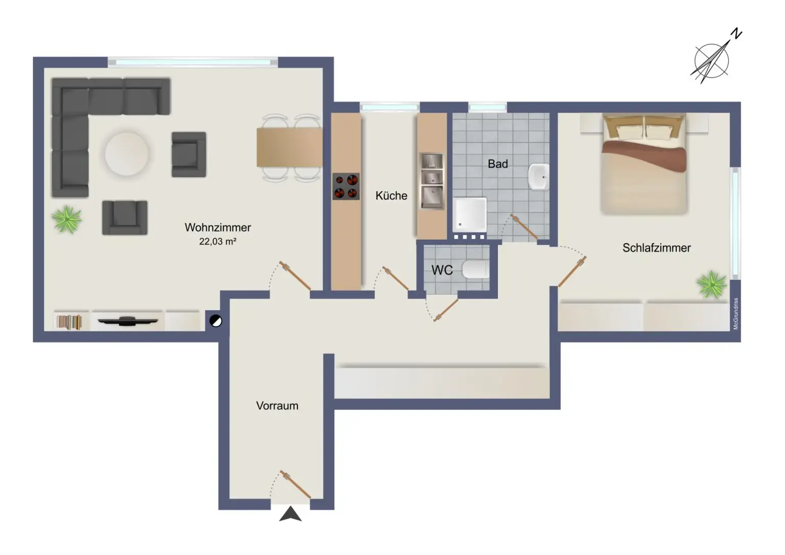 Schematischer Grundriss