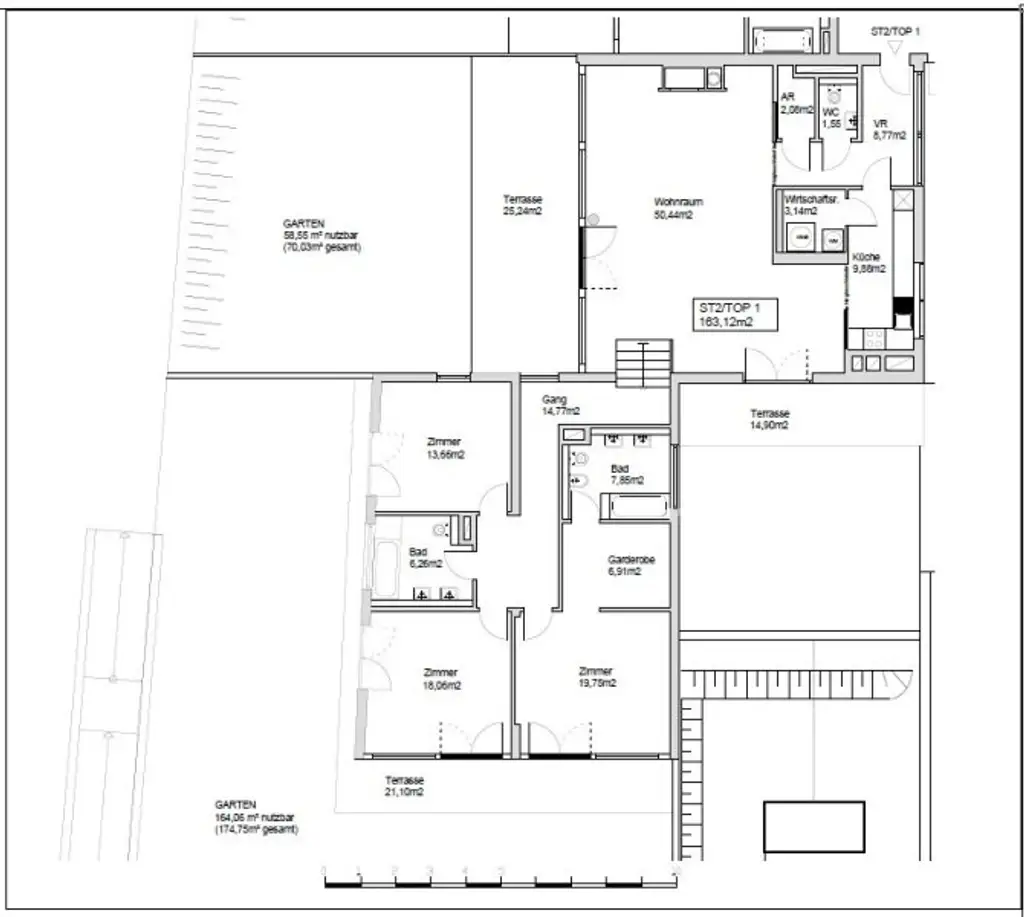 Wunderschöne 4 - Zimmer Wohnung mit Terrasse und Garten