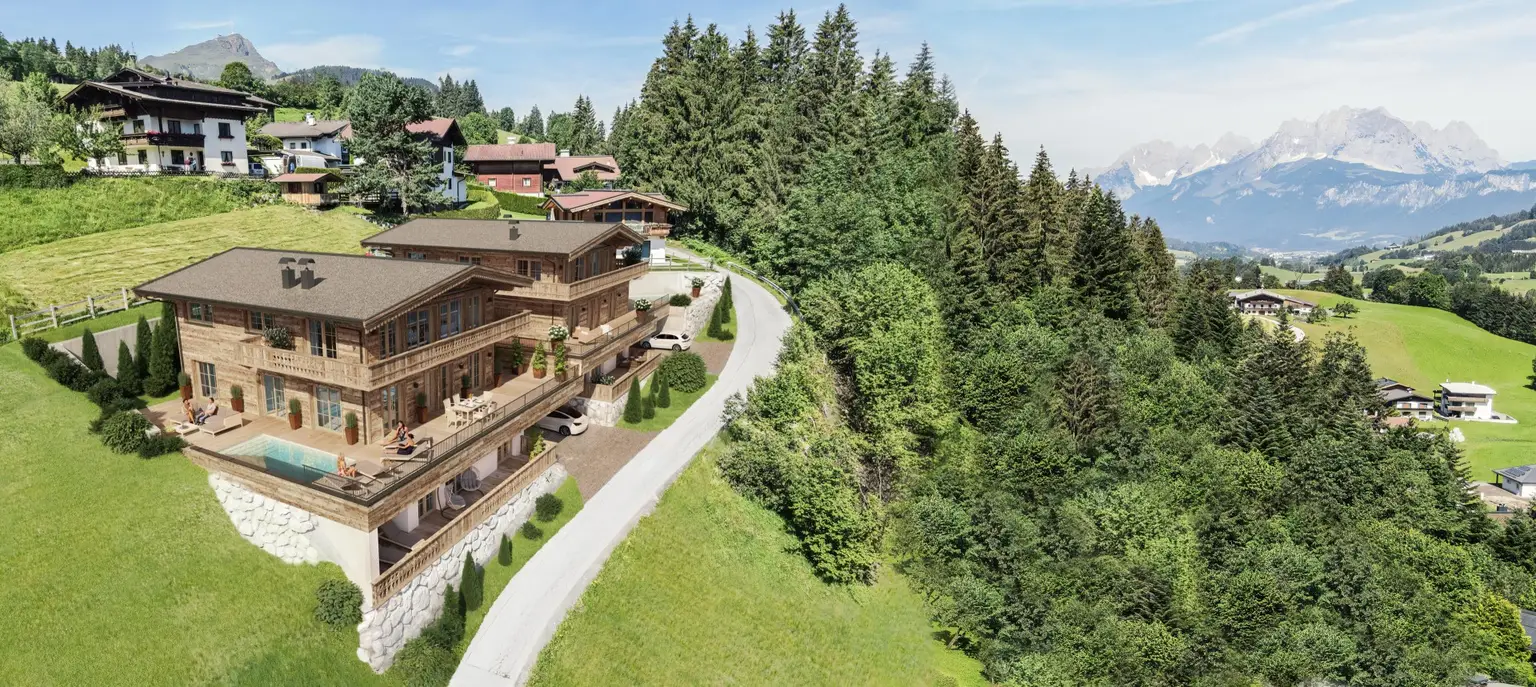 Zwei trendige Chalets mit endloser Aussicht