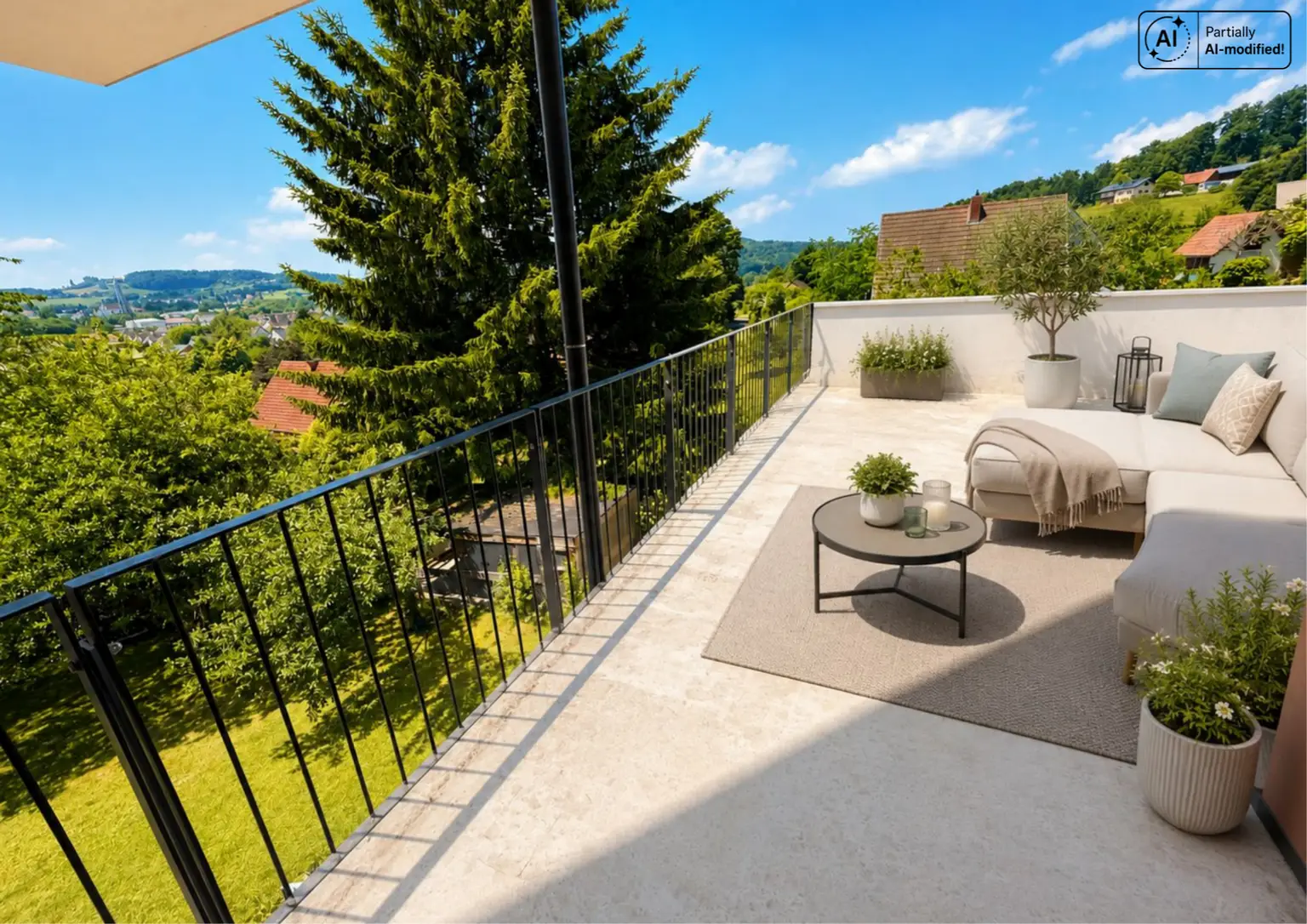 Teilbereich Terrasse mit Panoramablick
