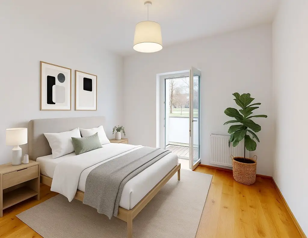 Provisionsfrei / Keine Grunderwerbsteuer!: Feldkirchen - 3-Zimmer-Wohnung im Grünen mit großem Balkon