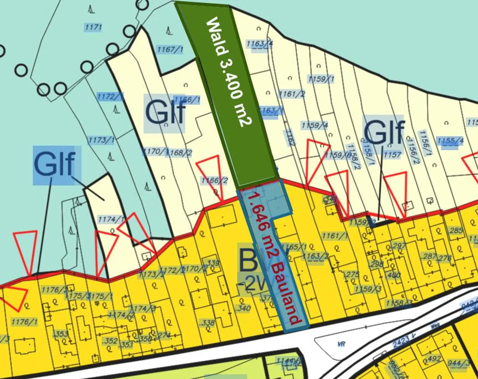 Großes Baugrundstück mit Althausbestand und schönem Waldanteil in Leobendorf.  Für Bauträger/2 Wohneinheiten möglich.