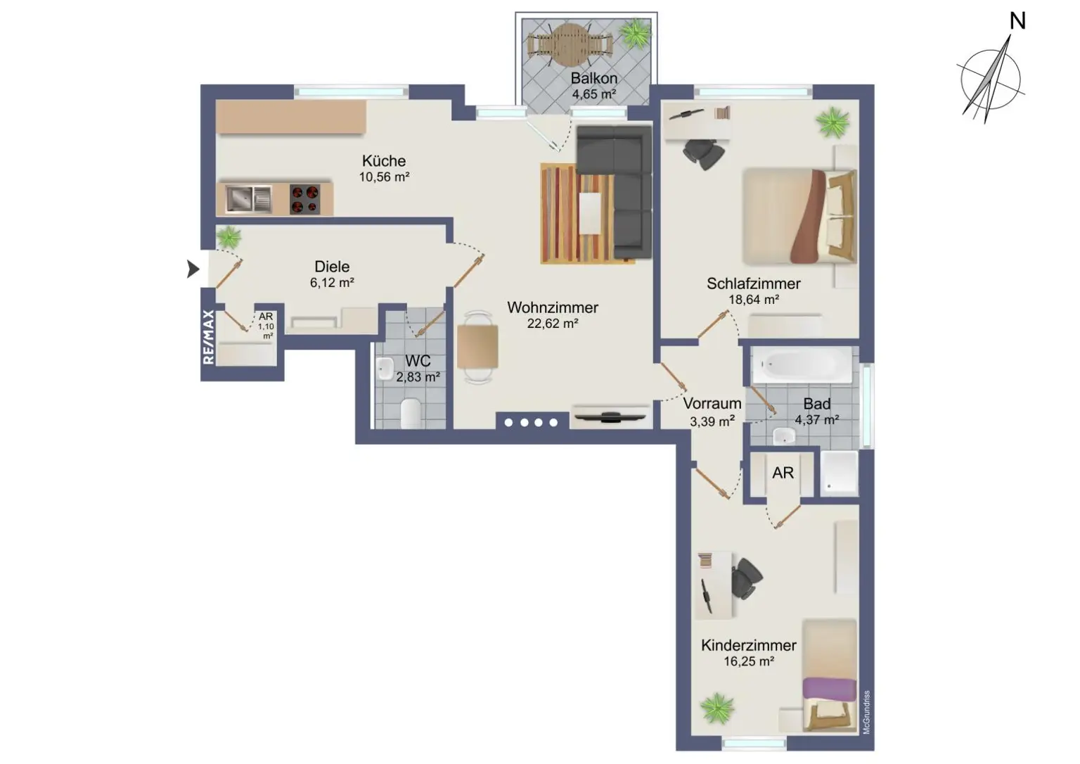 Top renoviert & sofort bezugsbereit: stylische 3-Zimmer Wohnung in Gratwein!