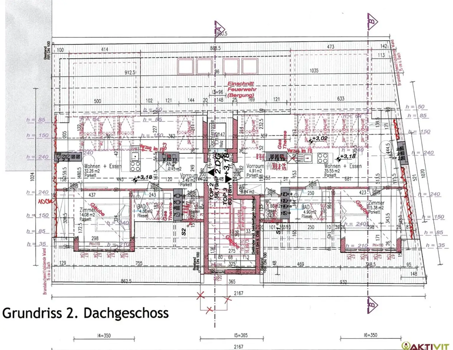 2 Rohdachböden baubewilligt. - 6 Wohneinheiten mit rund 450 m² WNFL. - Wohnlage nahe Lendplatz.
