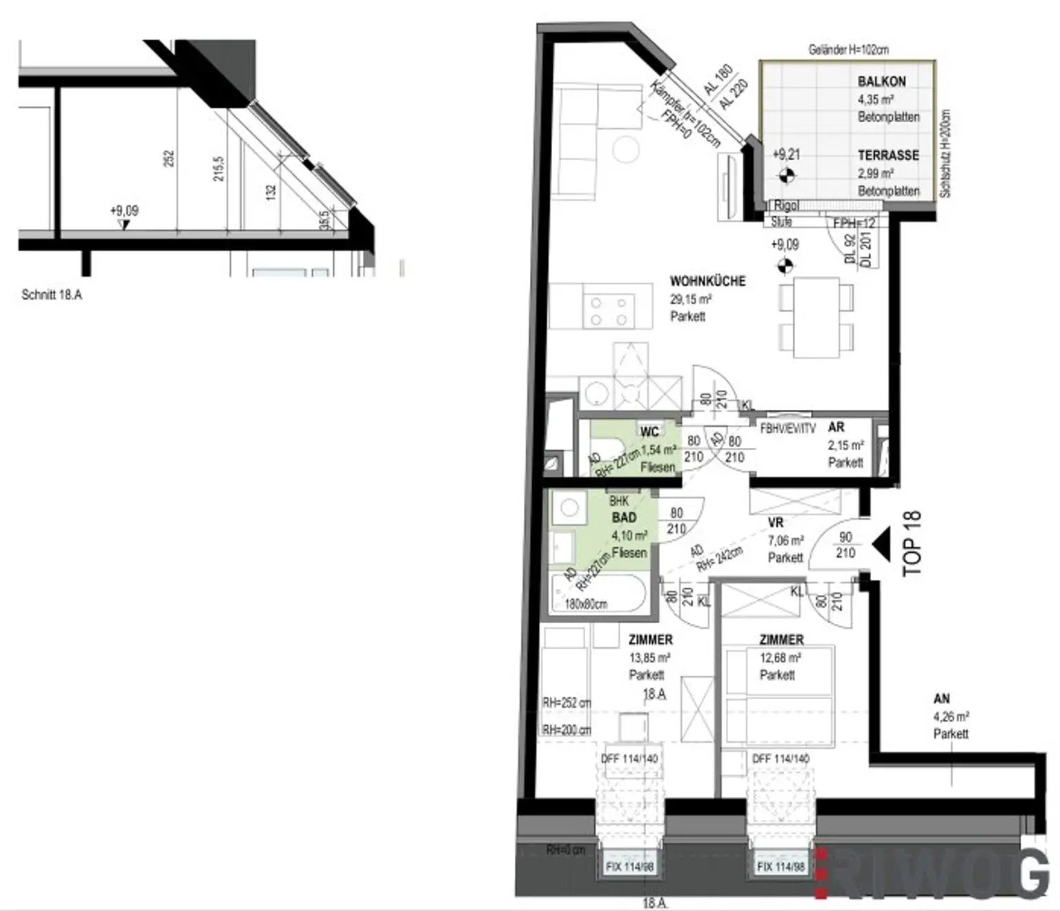 DG-ERSTBEZUG | 3-Zimmer mit hofseitiger Terrasse | Ost/West | Fernwärme | Fassadenbegrünung | TG-Stellplatz optional | Nachhaltiges Wohnbauprojekt