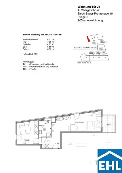2-Zimmer-Wohnung mit Balkon im  Sonnwendviertel!