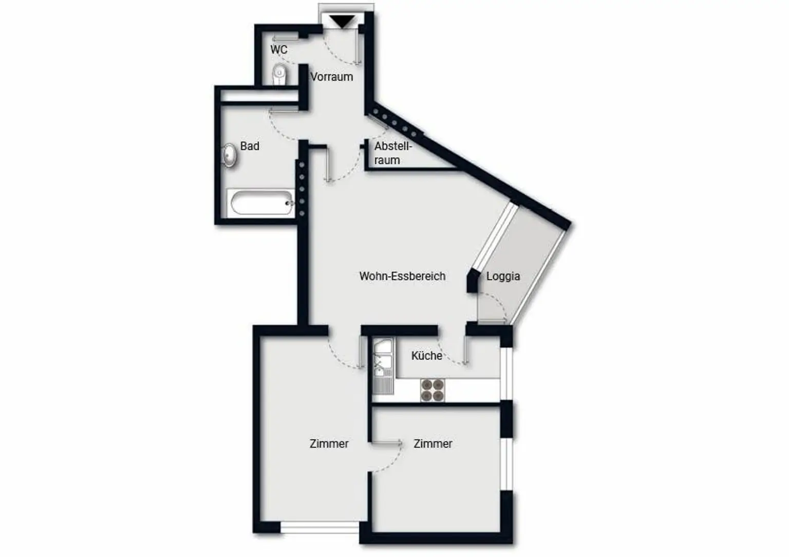 Zentral gelegen: 3-Zimmer-Wohnung mit herrlicher Loggia