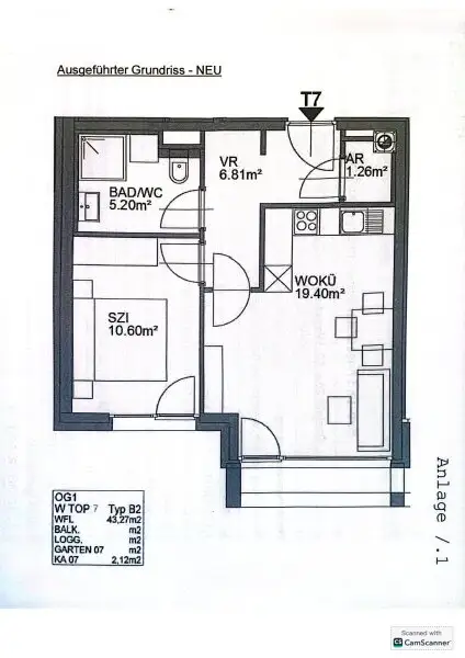 2-Zimmer-Wohnung direkt an der Alten Donau