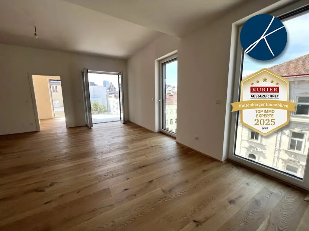 *Superprojekt: ''Über den Baumwipfeln" TOP 49 MIT ZWEI TRAUMHAFTEN WEST-LOGGIEN