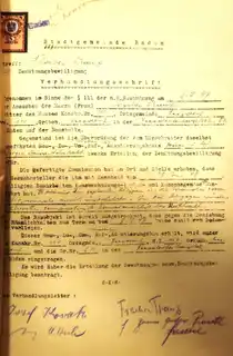 Verhandlungsschrift 1949 Benützungsbew