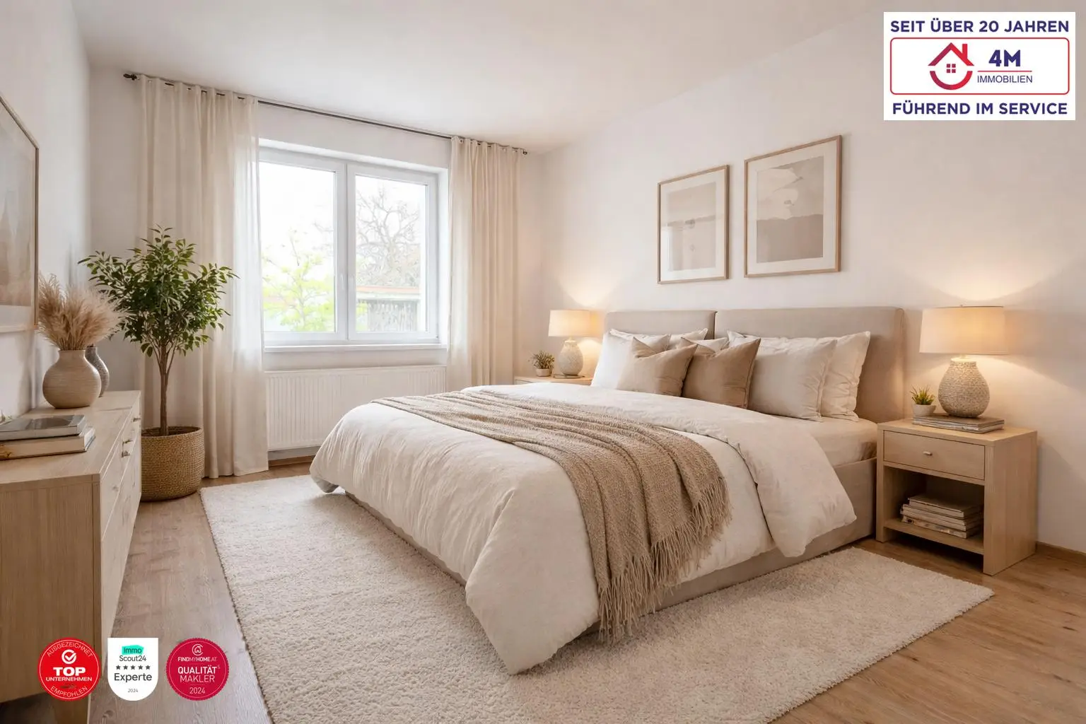 Schlafzimmer gestagt