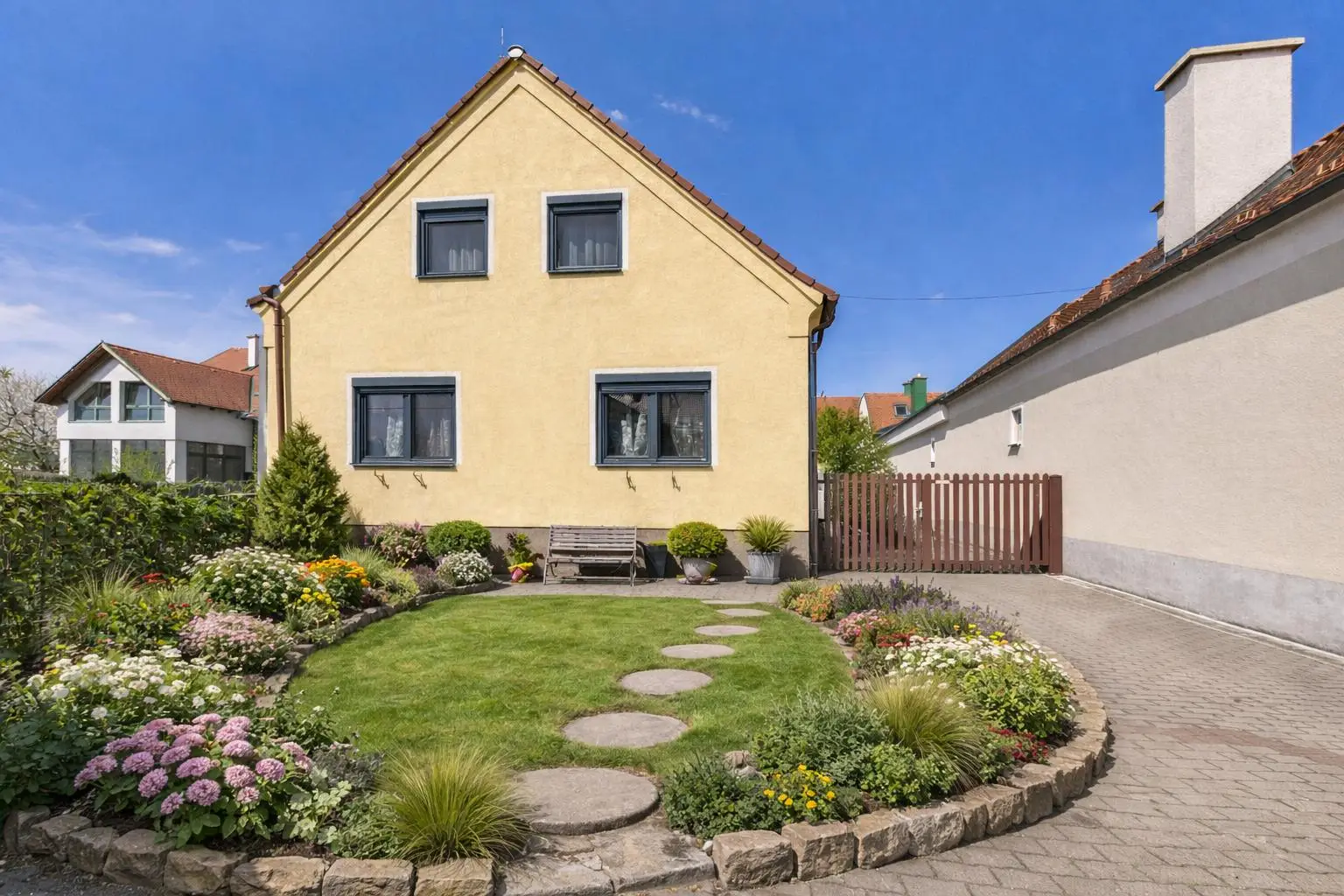 Ansicht Vorgarten KI generiert