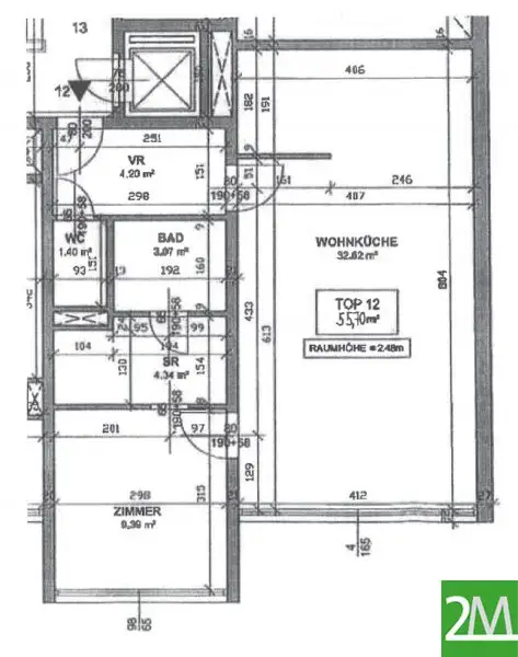 Geräumige 2-Zimmer-Wohnung in der Kohlgasse