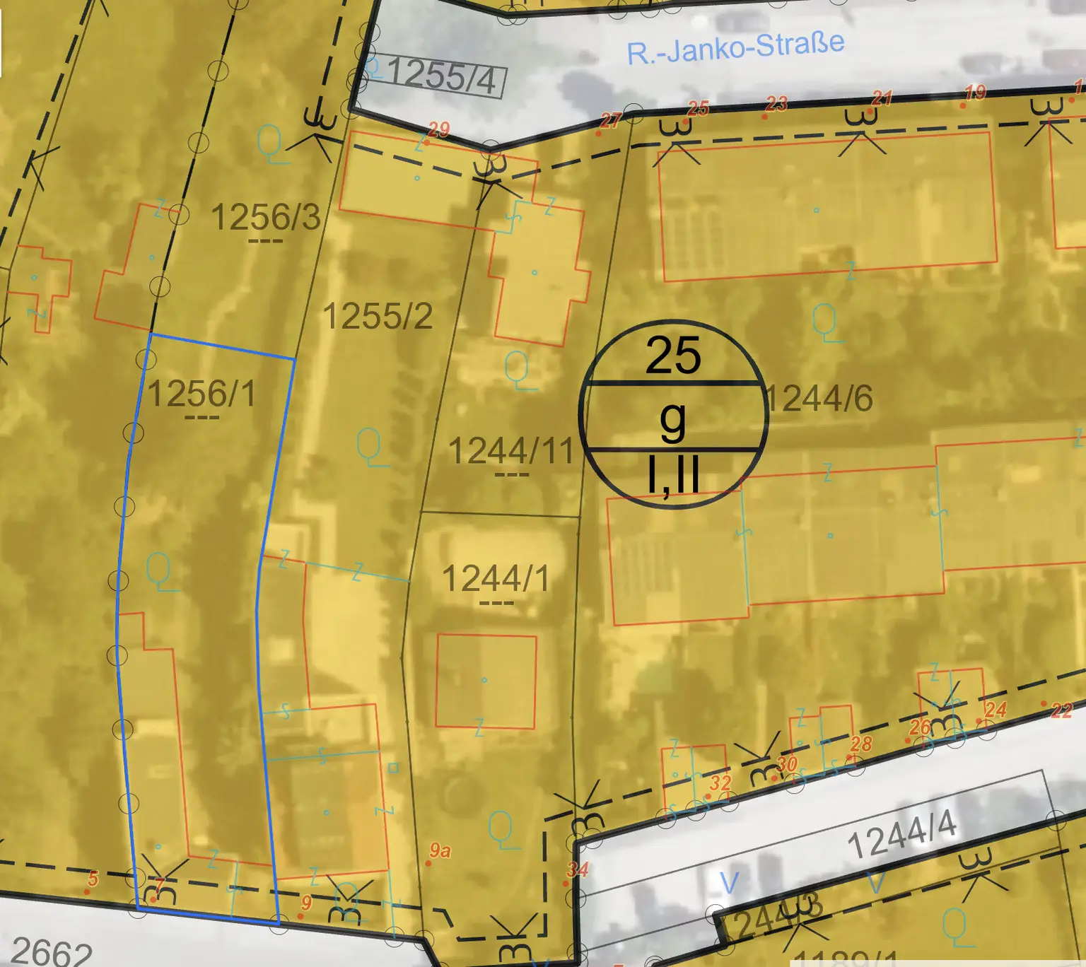 25 %  geschlossene Bauweise, Bauklasse II - keine Einschränkung auf Wohneinheiten