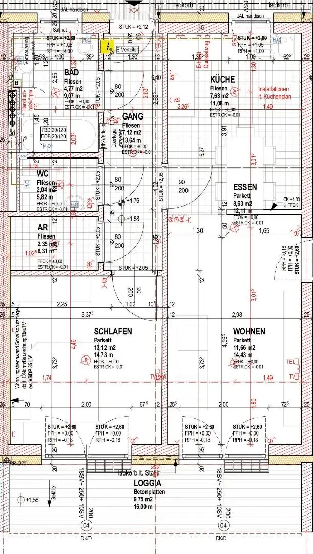 Grundrissplan Top C13