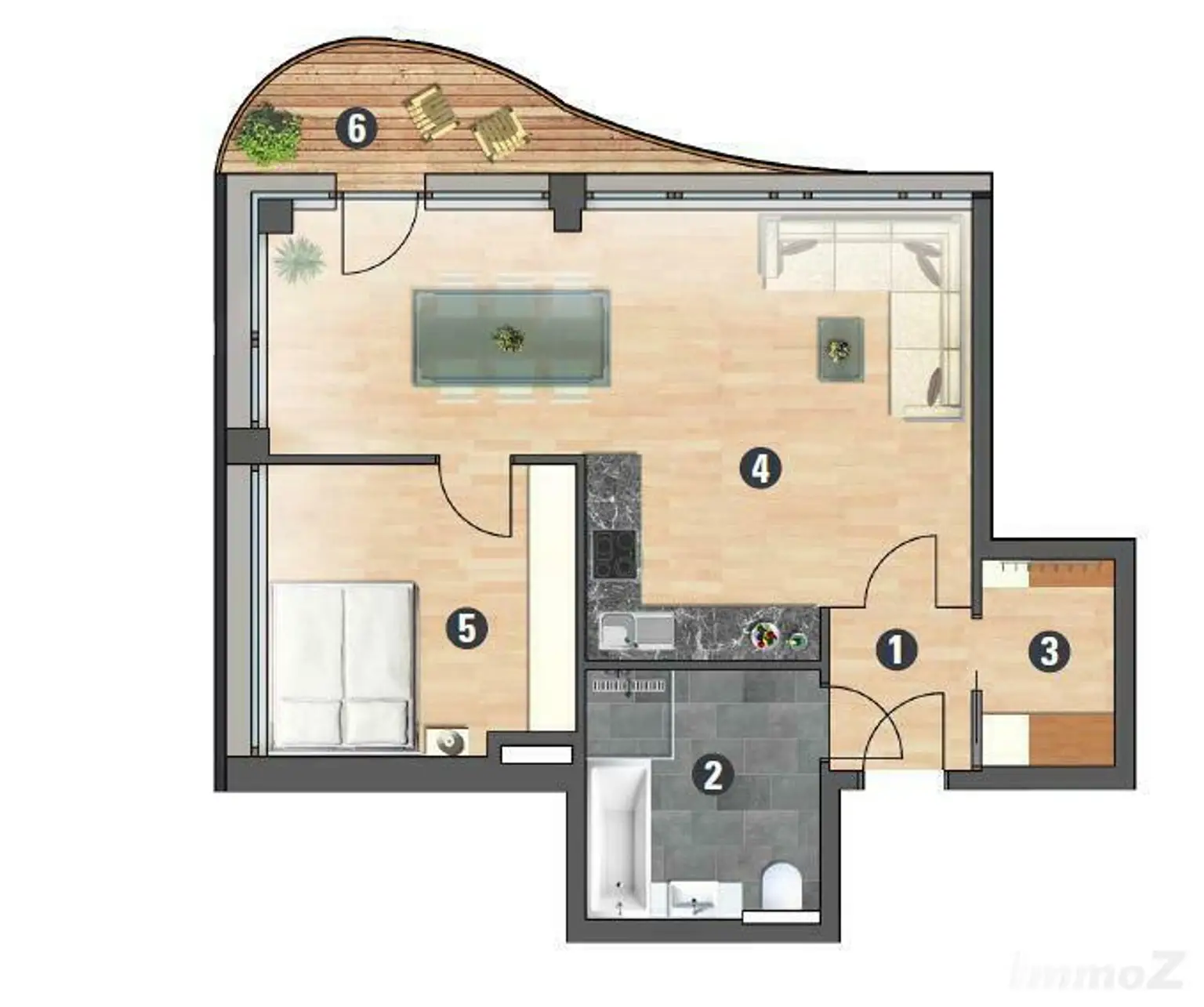 Wohnen in der City mit Balkon und Tiefgarage