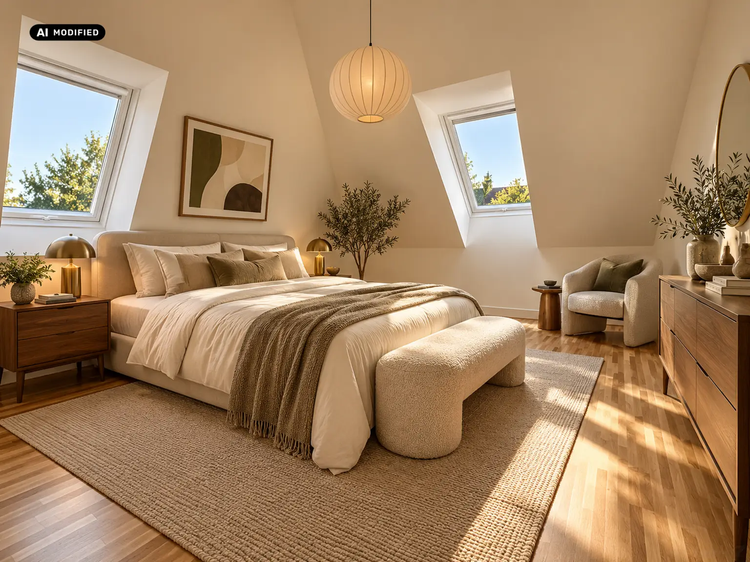 KI-bearbeitet – Schlafzimmer